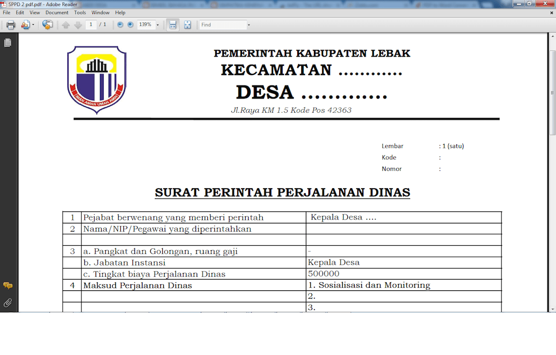 kop surat dalam pemerintahan desa